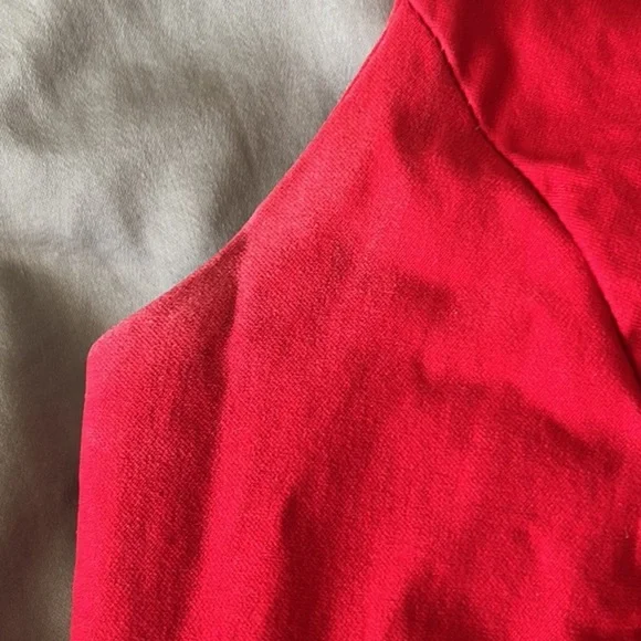 Solemio red flare low cut party mini dress - Picture 11 of 12